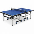 Table de ping-pong pliante avec plateau en MDF et cadre en acier, bleu