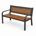 Banc en bois d'acacia et métal 120 cm marron/noir