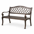 Banc de jardin en aluminium brun 120 cm