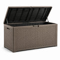 Coffre de rangement en résine 117x45x57 cm marron