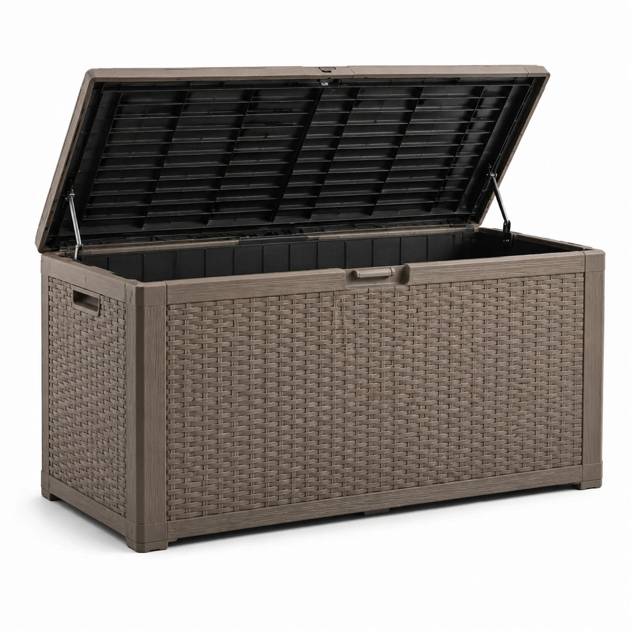 Coffre de rangement en résine 117x45x57 cm marron
