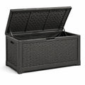 Coffre de rangement extérieur en plastique gris 120 cm