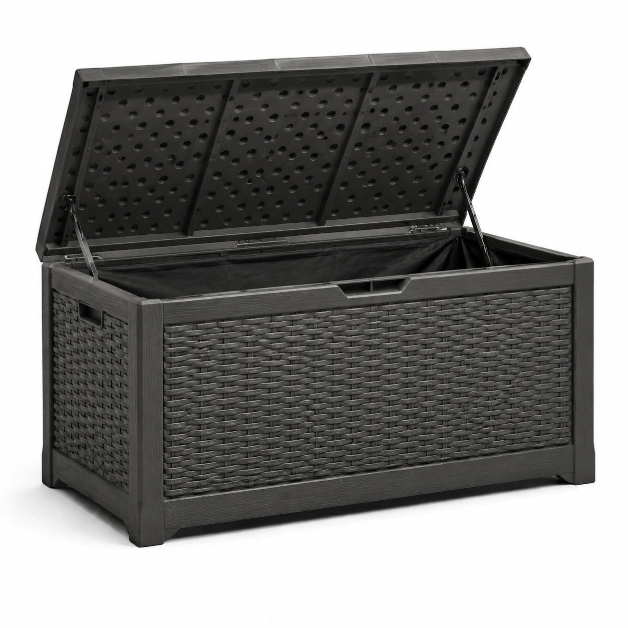 Coffre de rangement extérieur en plastique gris 120 cm