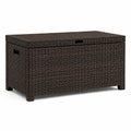 Coffre de rangement en rotin synthétique chocolat 120x50x60 cm