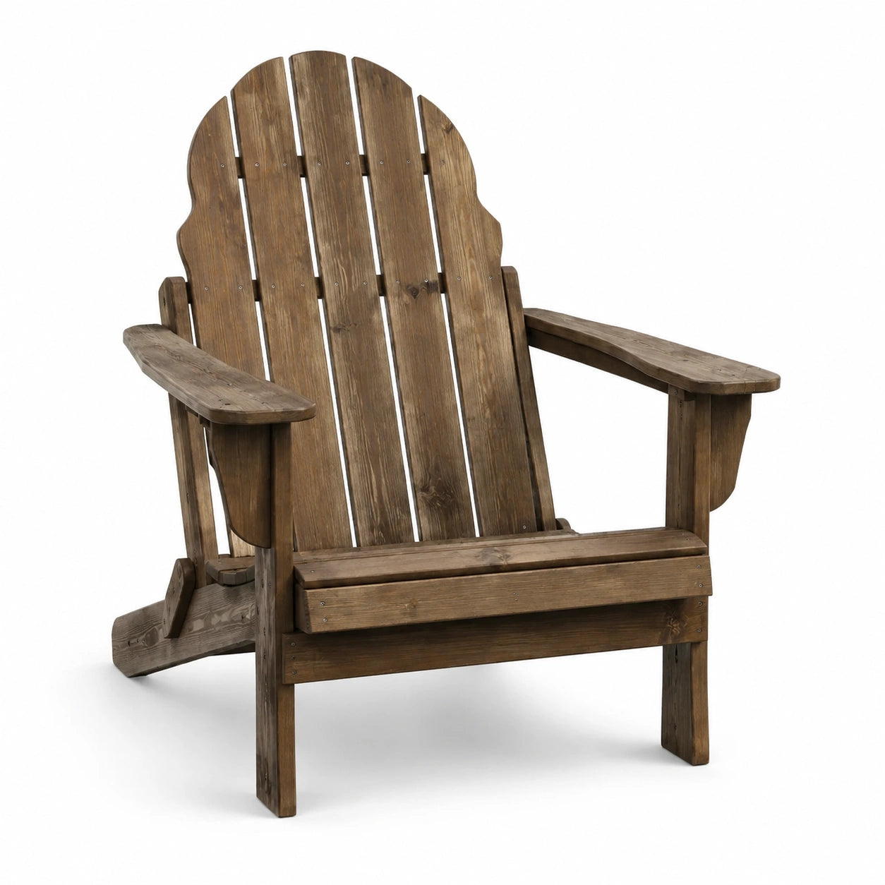 Chaise Adirondack en bois de sapin brun naturel